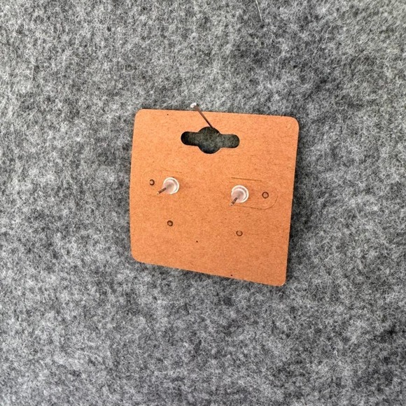 Clay Leopard Print Pumpkin Stud Earrings with Sterling Silver Posts - Picture 3 of 3